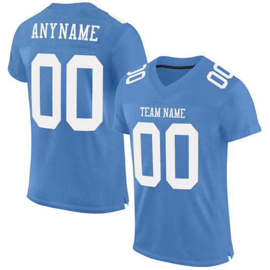 Custom Light Blue White Mesh Authentic Football Jersey - Sky-Custom