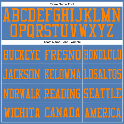 Custom Light Blue Bay Orange Mesh Authentic Football Jersey - Sky-Custom