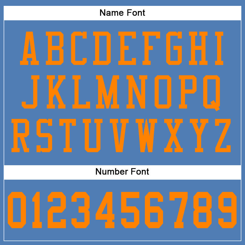 Custom Light Blue Bay Orange Mesh Authentic Football Jersey - Sky-Custom