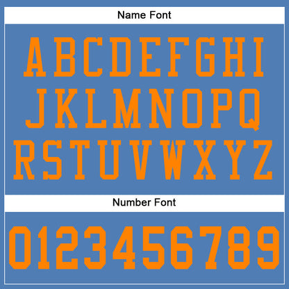 Custom Light Blue Bay Orange Mesh Authentic Football Jersey - Sky-Custom