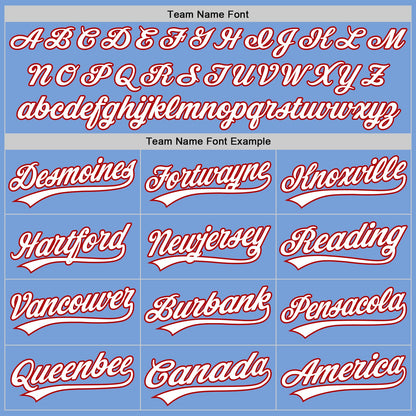Custom Light Blue White-Red Authentic Baseball Jersey - Sky-Custom