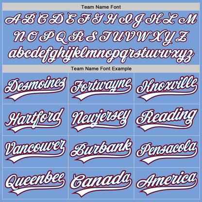 Custom Light Blue White Royal-Red Authentic Baseball Jersey - Sky-Custom