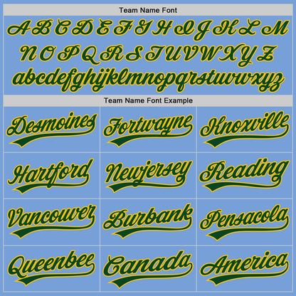 Custom Light Blue Green-Gold Authentic Baseball Jersey - Sky-Custom