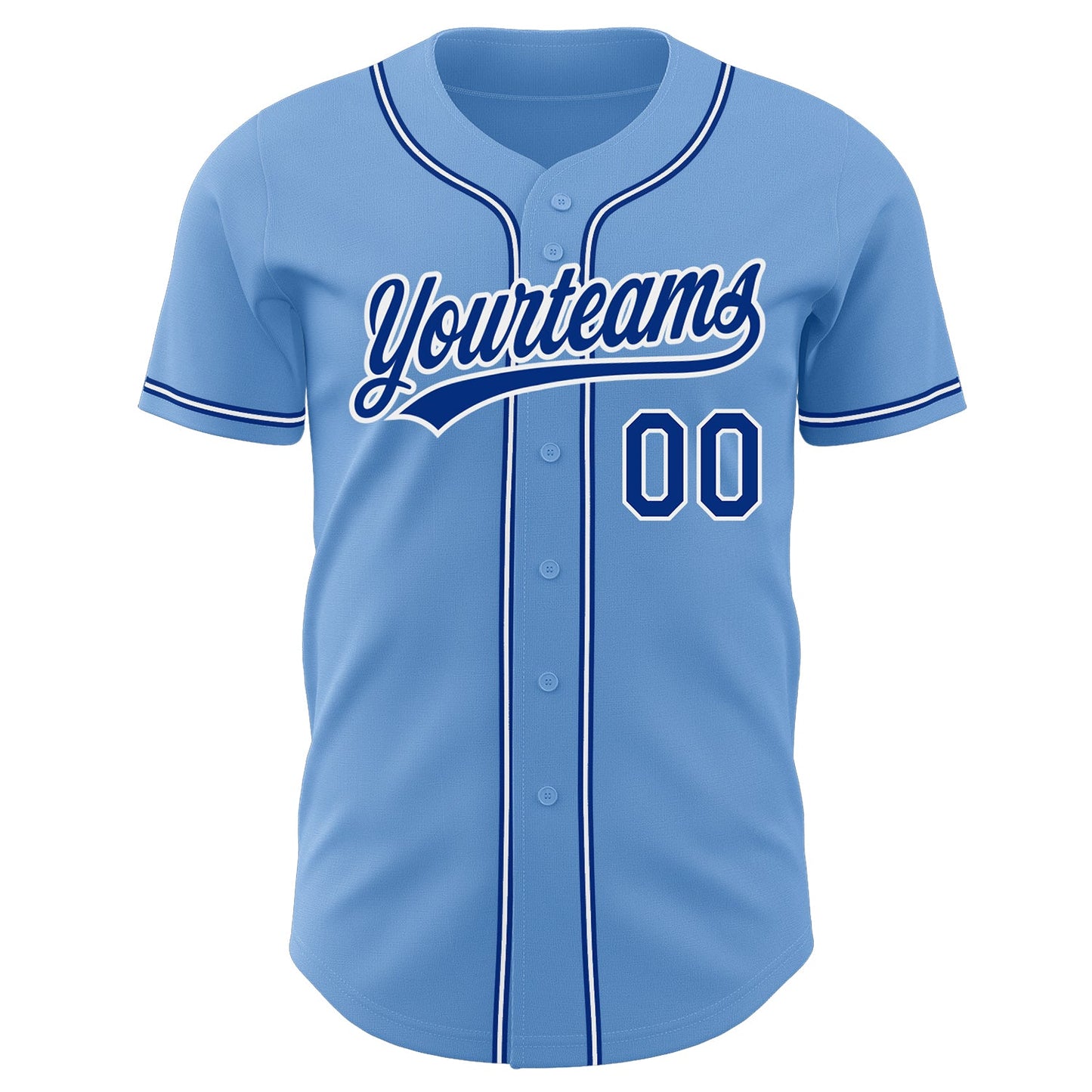 Custom Light Blue Royal-White Authentic Baseball Jersey - Sky-Custom