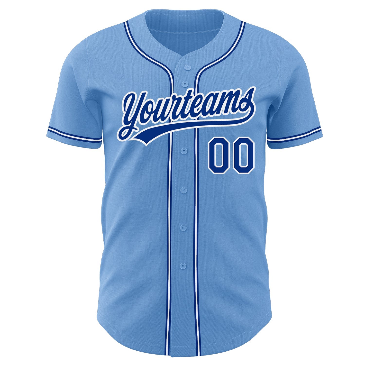 Custom Light Blue Royal-White Authentic Baseball Jersey - Sky-Custom