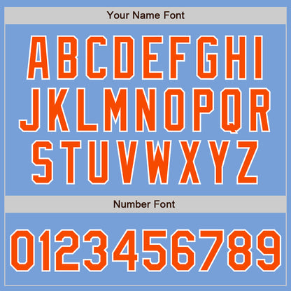 Custom Light Blue Orange-White Authentic Baseball Jersey - Sky-Custom