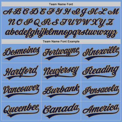 Custom Light Blue Navy-Old Gold Authentic Baseball Jersey - Sky-Custom
