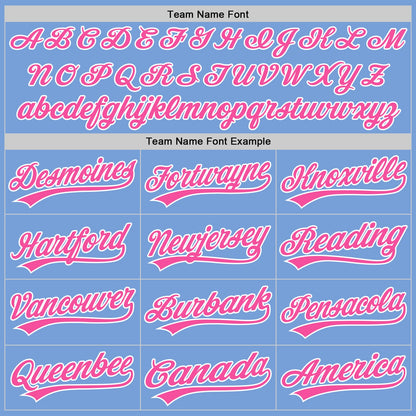 Custom Light Blue Pink-White Authentic Baseball Jersey - Sky-Custom