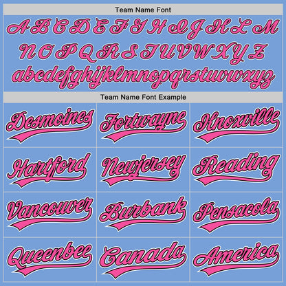 Custom Light Blue Pink-Black Authentic Baseball Jersey - Sky-Custom