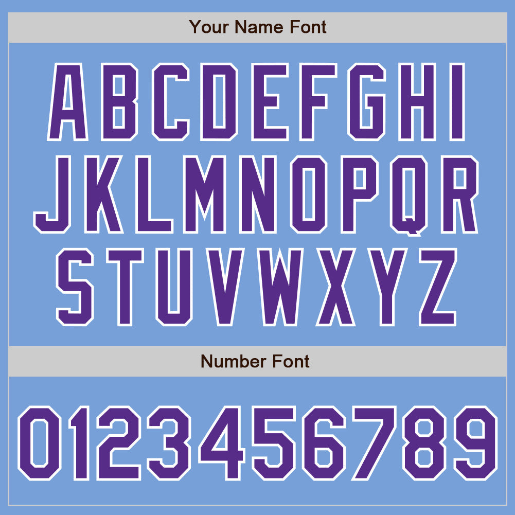 Custom Light Blue Purple-White Authentic Baseball Jersey - Sky-Custom