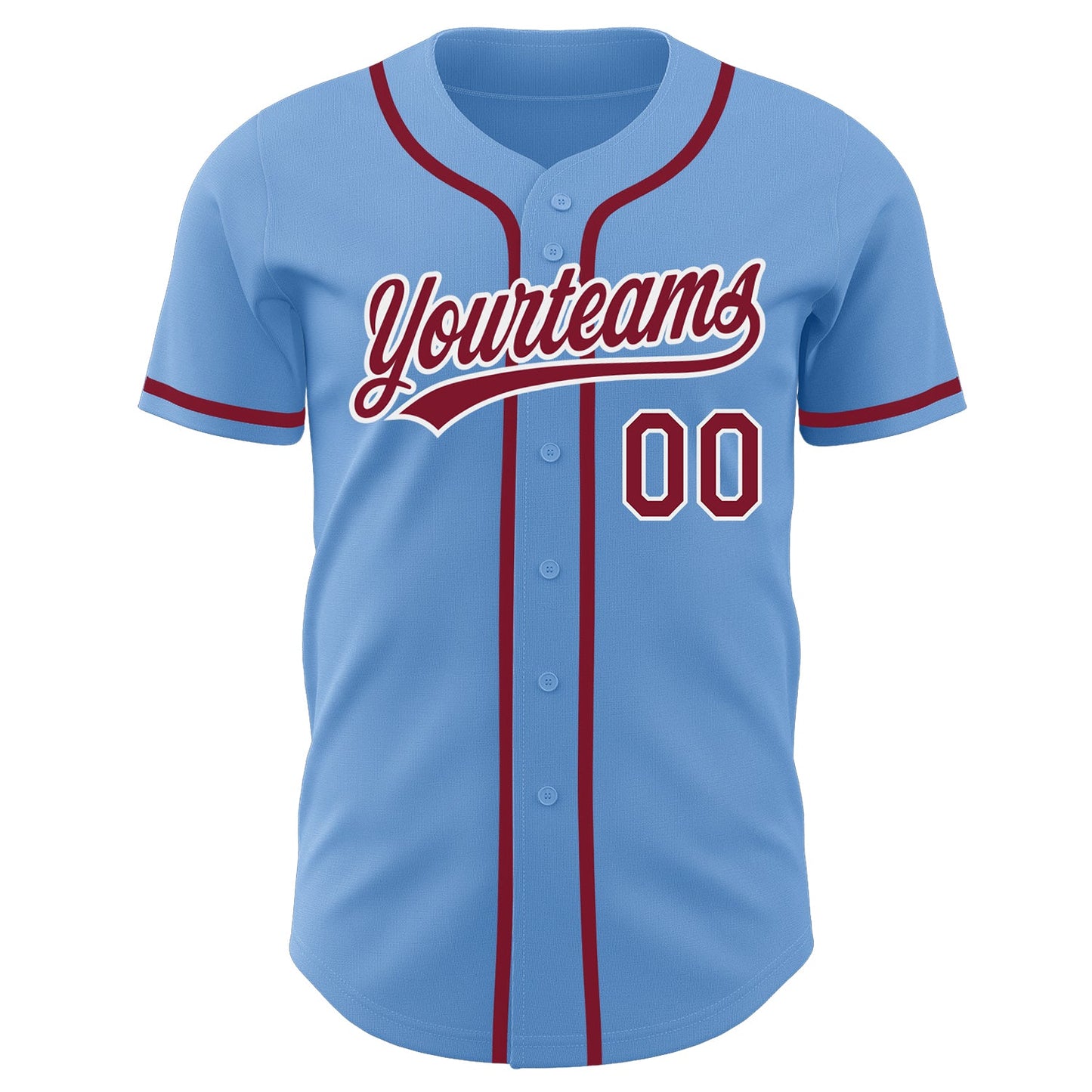 Custom Light Blue Crimson-White Authentic Baseball Jersey - Sky-Custom