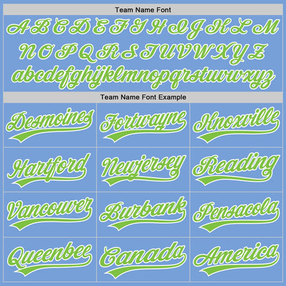 Custom Light Blue Neon Green-White Authentic Baseball Jersey - Sky-Custom