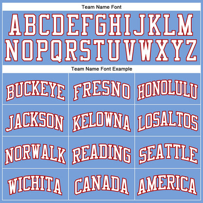 Custom Light Blue White-Red Authentic Throwback Basketball Jersey - Sky-Custom