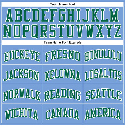 Custom Light Blue White Pinstripe Kelly Green Authentic Basketball Jersey - Sky-Custom