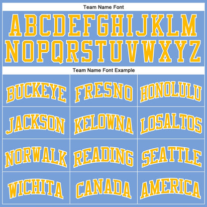 Custom Light Blue White Pinstripe Gold Authentic Basketball Jersey - Sky-Custom