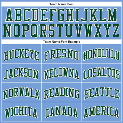 Custom Light Blue White Pinstripe Green Authentic Basketball Jersey - Sky-Custom