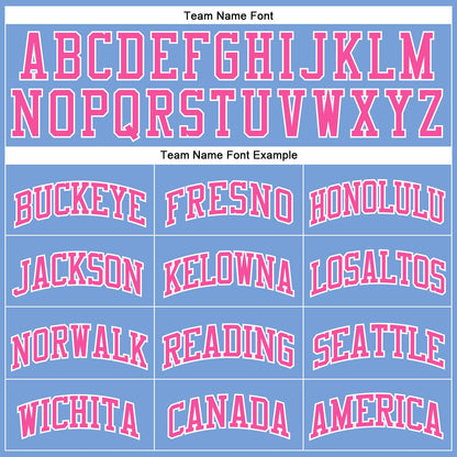 Custom Light Blue White Pinstripe Pink Authentic Basketball Jersey - Sky-Custom