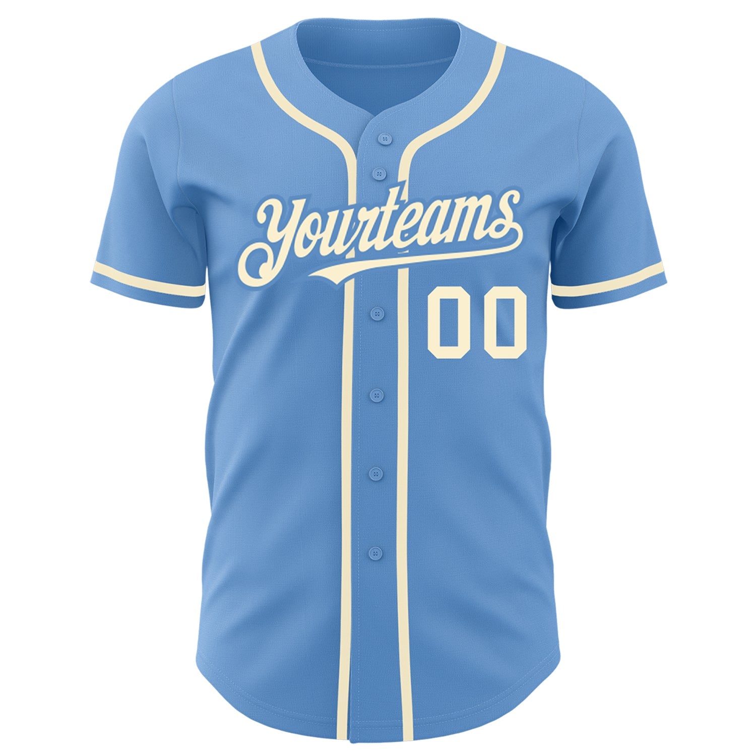 Custom Light Blue Cream Authentic Baseball Jersey - Sky-Custom