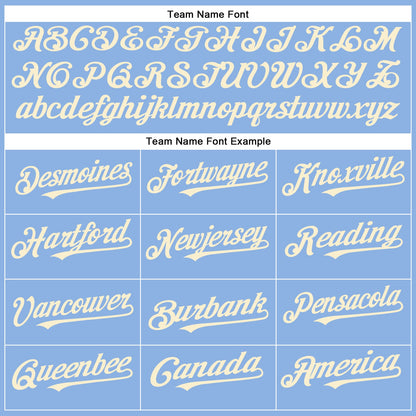 Custom Light Blue Cream Authentic Baseball Jersey - Sky-Custom