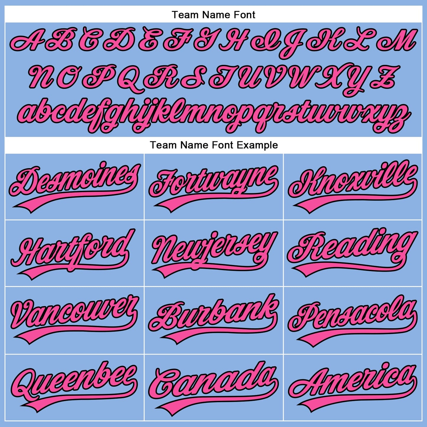 Custom Light Blue Pink Pinstripe Black Authentic Baseball Jersey - Sky-Custom
