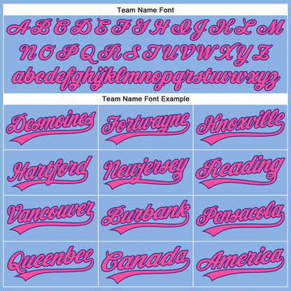 Custom Light Blue Pink Pinstripe Purple Authentic Baseball Jersey - Sky-Custom