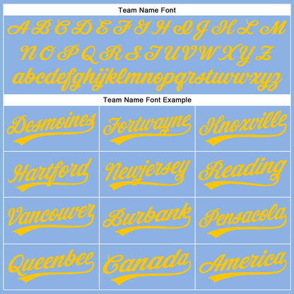 Custom Light Blue Yellow Pinstripe Yellow Authentic Baseball Jersey - Sky-Custom