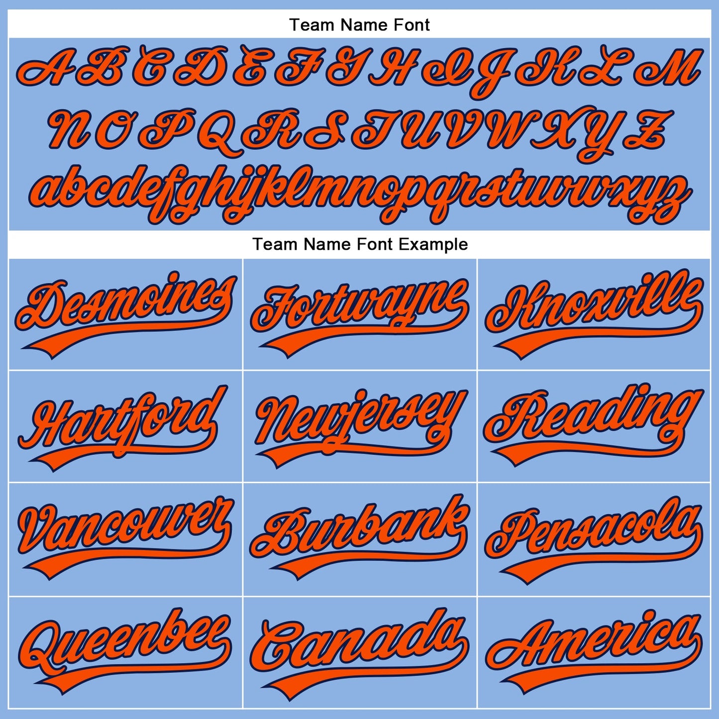 Custom Light Blue Orange Pinstripe Navy Authentic Baseball Jersey - Sky-Custom