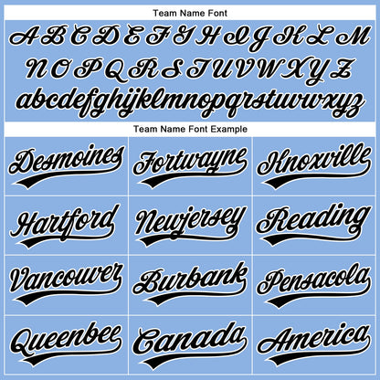 Custom Light Blue White Pinstripe Black Authentic Baseball Jersey - Sky-Custom