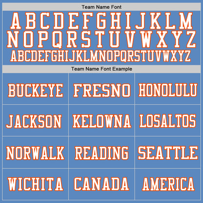 Custom Light Blue White-Orange Mesh Authentic Football Jersey - Sky-Custom