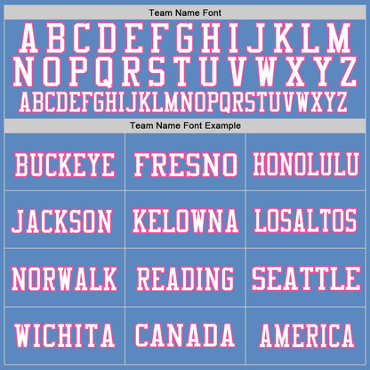 Custom Light Blue White-Pink Mesh Authentic Football Jersey - Sky-Custom