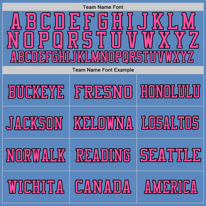 Custom Light Blue Pink-Black Mesh Authentic Football Jersey - Sky-Custom