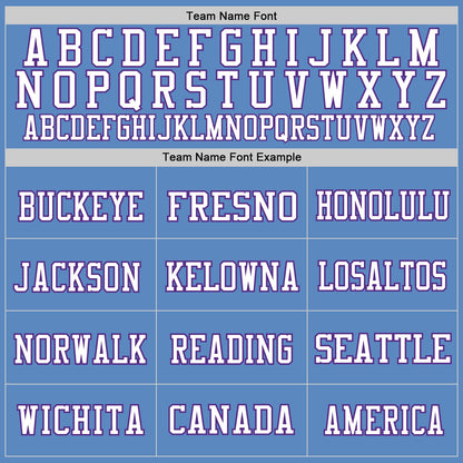 Custom Light Blue Purple-White Mesh Authentic Football Jersey - Sky-Custom