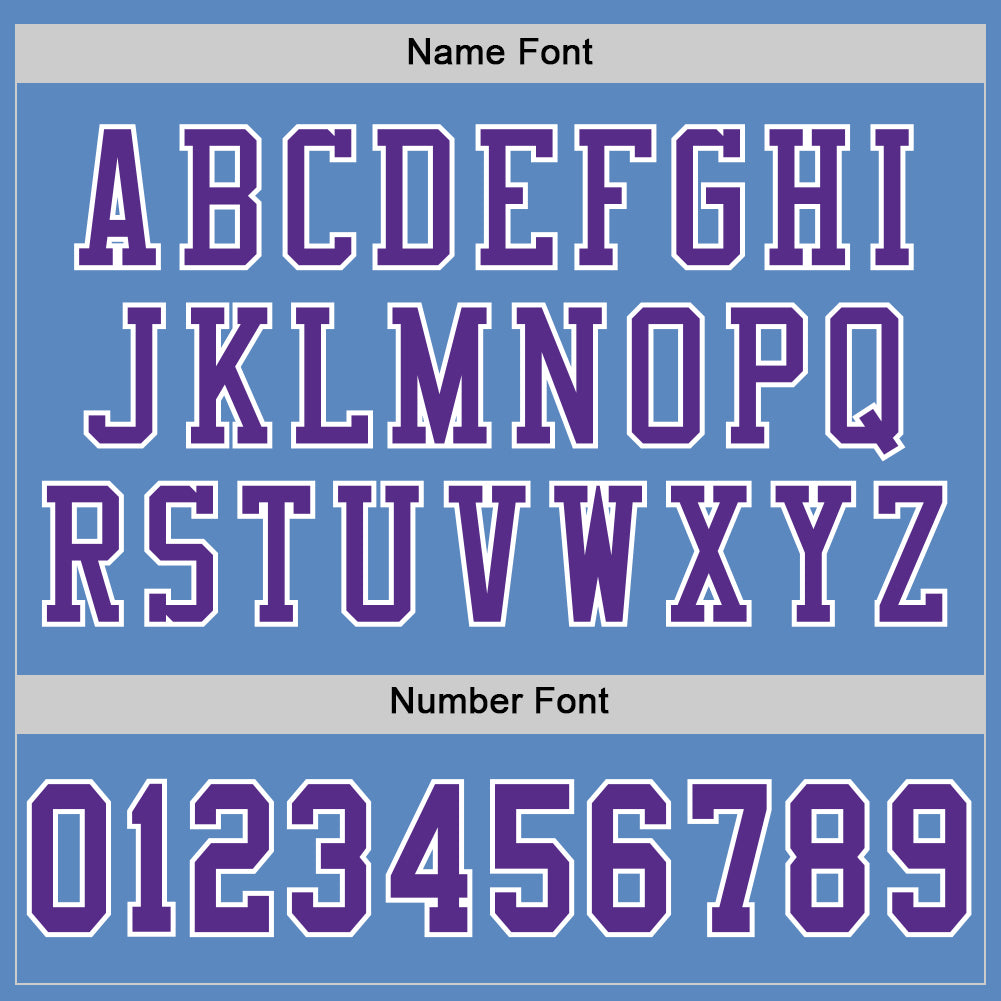 Custom Light Blue Purple-White Mesh Authentic Football Jersey - Sky-Custom