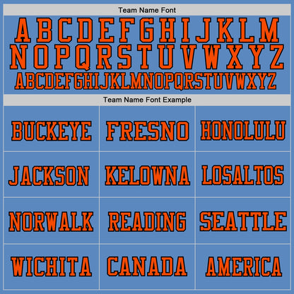 Custom Light Blue Orange-Black Mesh Authentic Football Jersey - Sky-Custom