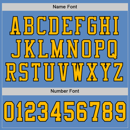 Custom Light Blue Gold-Black Mesh Authentic Football Jersey - Sky-Custom
