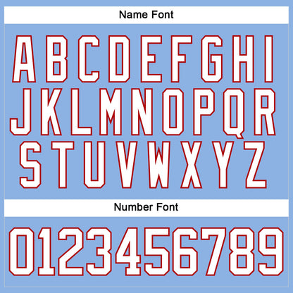 Custom Light Blue White-Red Hockey Lace Neck Jersey - Sky-Custom