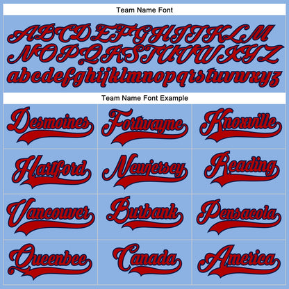 Custom Light Blue Red-Navy Hockey Lace Neck Jersey - Sky-Custom