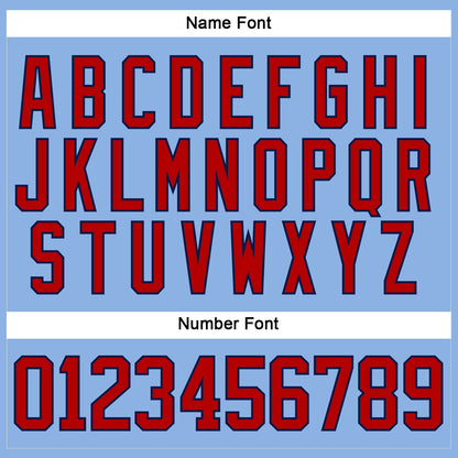 Custom Light Blue Red-Navy Hockey Lace Neck Jersey - Sky-Custom