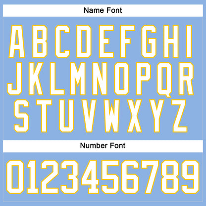 Custom Light Blue White-Yellow Hockey Lace Neck Jersey - Sky-Custom