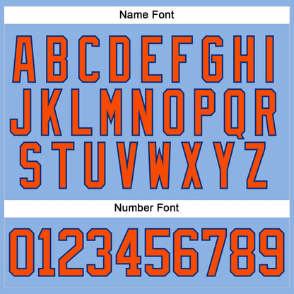 Custom Light Blue Orange-Royal Hockey Lace Neck Jersey - Sky-Custom