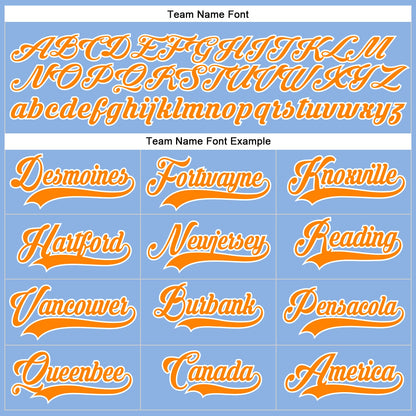 Custom Light Blue Bay Orange-White Hockey Lace Neck Jersey - Sky-Custom