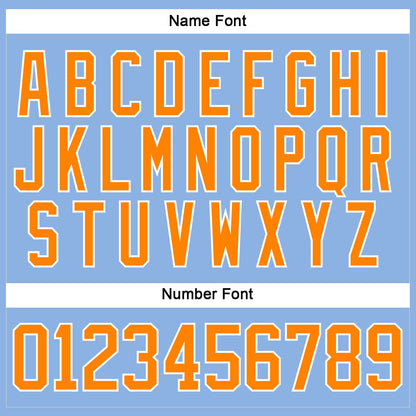Custom Light Blue Bay Orange-White Hockey Lace Neck Jersey - Sky-Custom