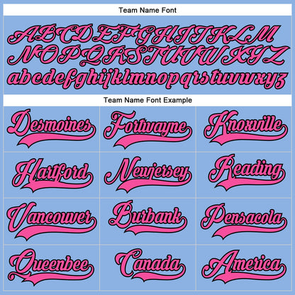 Custom Light Blue Pink-Black Hockey Lace Neck Jersey - Sky-Custom