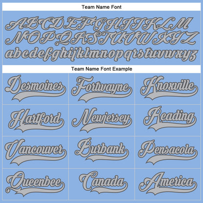 Custom Light Blue Gray-Steel Gray Hockey Lace Neck Jersey - Sky-Custom