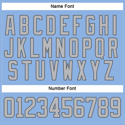 Custom Light Blue Gray-Steel Gray Hockey Lace Neck Jersey - Sky-Custom
