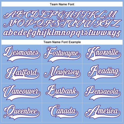 Custom Light Blue White-Purple Hockey Lace Neck Jersey - Sky-Custom