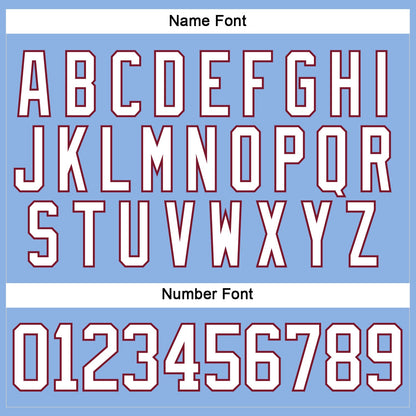 Custom Light Blue White-Crimson Hockey Lace Neck Jersey - Sky-Custom