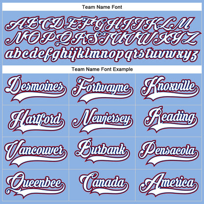 Custom Light Blue White Royal-Red Hockey Lace Neck Jersey - Sky-Custom