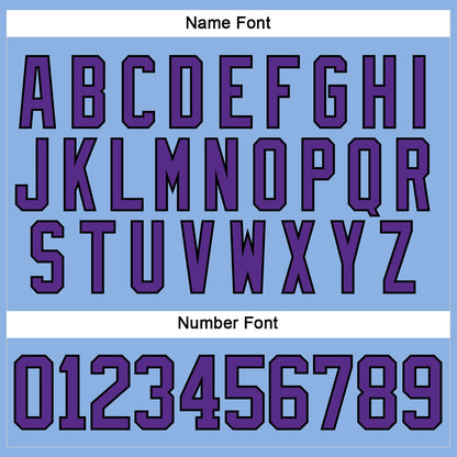 Custom Light Blue Purple-Black Hockey Lace Neck Jersey - Sky-Custom