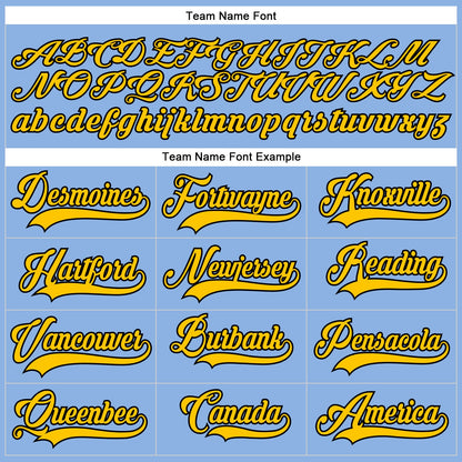 Custom Light Blue Yellow-Black Hockey Lace Neck Jersey - Sky-Custom
